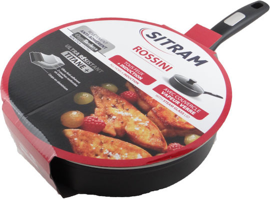 Sitram Rossini 24cm Sautieren aus Druckguss-Aluminium mit Antihaftbeschichtung