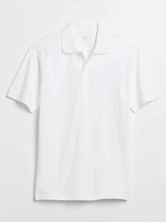 GAP Herren Shirt Kurzarm Polo Weiß