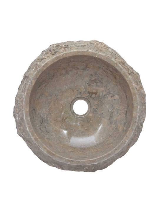 vidaXL Επικαθήμενος Νιπτήρας Πέτρινος 40x40x12cm Γκρι