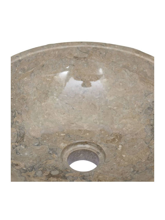 vidaXL Επικαθήμενος Νιπτήρας Πέτρινος 40x40x12cm Γκρι