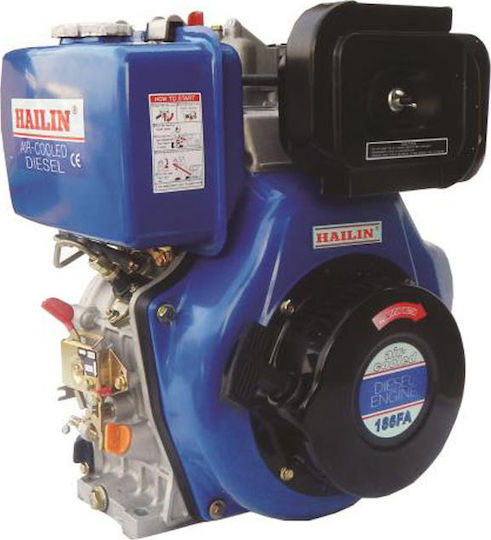 Hailin HL178FAE K2 Κινητήρας Πετρελαίου 306cc 6hp Μέγιστων Στροφών 3600rpm με Σφήνα και Μίζα (Ρεζερβουάρ 3.5lt)