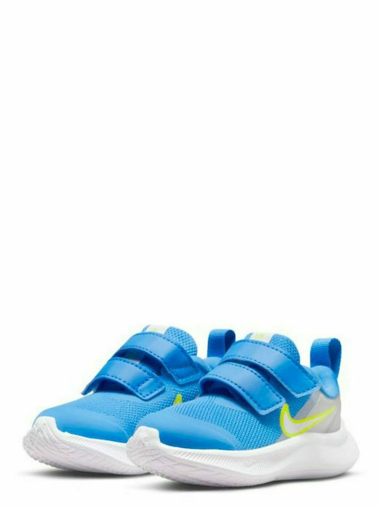 Star Runner Star Runner 3 Kids Sports Shoes Running with Hoop & Loop Closure Grey Fog / White / Photo Blue / Atomic Green
