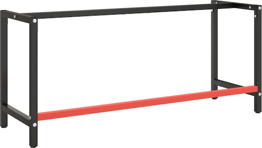 vidaXL Table Stand made of Metal Black - Red 180x57x79cm