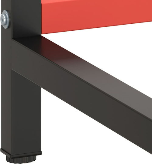 vidaXL Table Stand made of Metal Black - Red 180x57x79cm