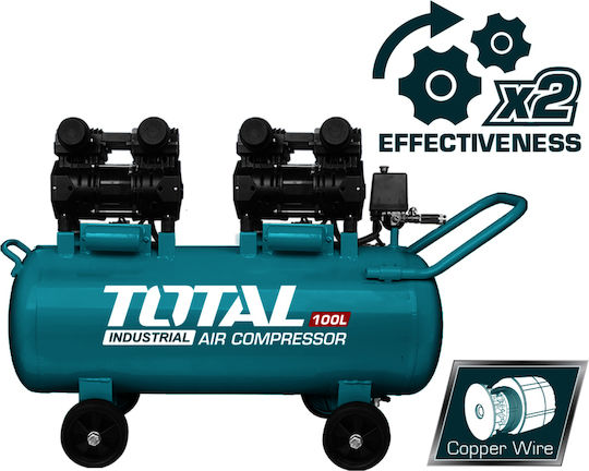 Total Single-Phase Air Compressors 60dB with Power 3.2hp and Airtank 100lt TCS2241006