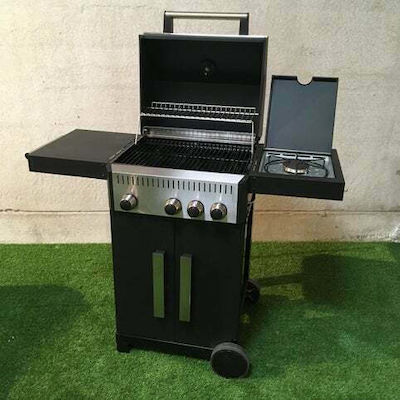 Gas Grill with 3 Burners 7.5kW and Side Hob