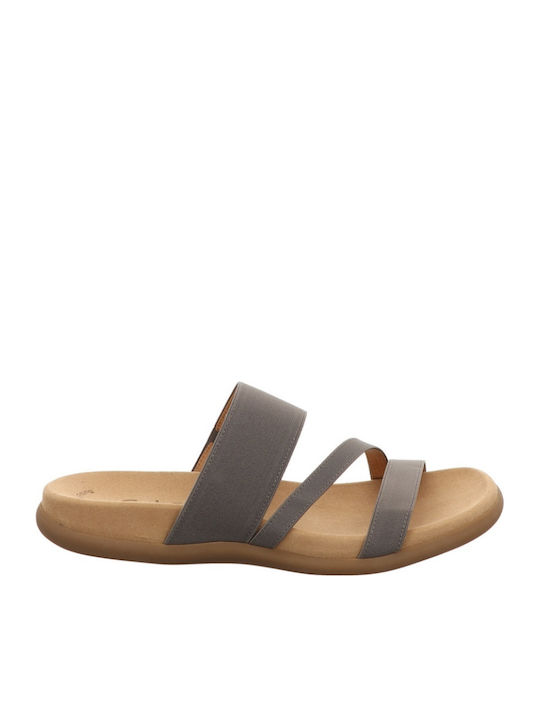 Leather Women's Flat Sandals Anatomic in Gray Color