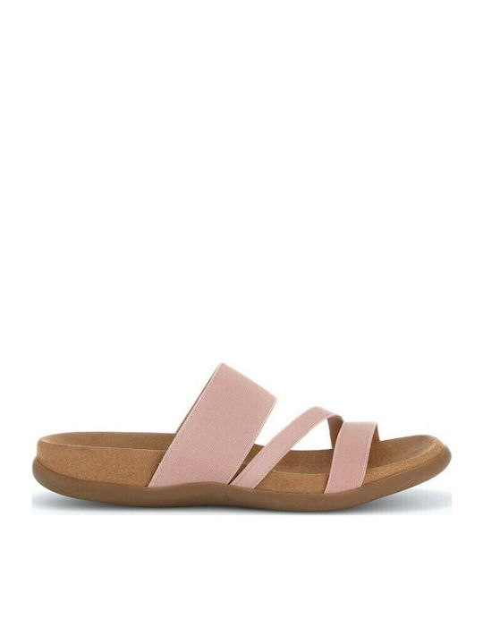 Leather Women's Flat Sandals Anatomic in Pink Color