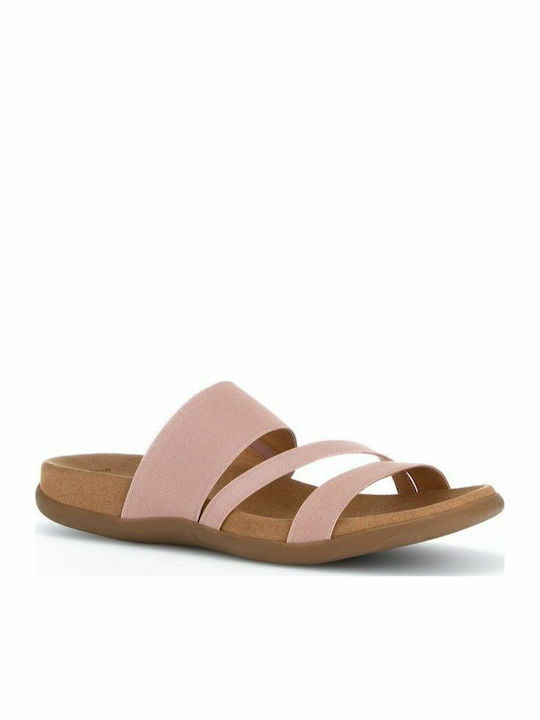 Leather Women's Flat Sandals Anatomic in Pink Color