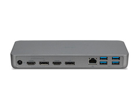 Acer D501 Dock Docking Station with HDMI/DisplayPort 4K PD Ethernet and Support for 3 Monitors Gray