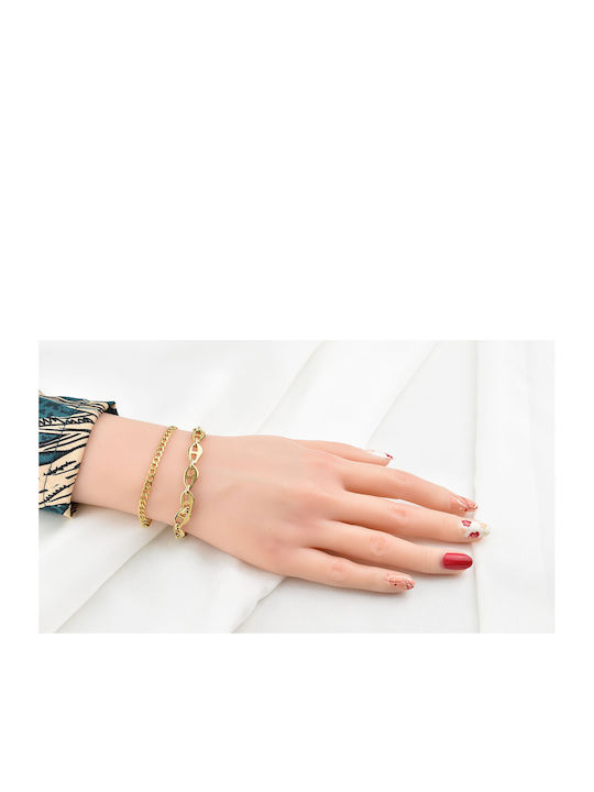 Noelia Gold Bracelet 8MM Stainless steel bracelet 316L 18-19 cm