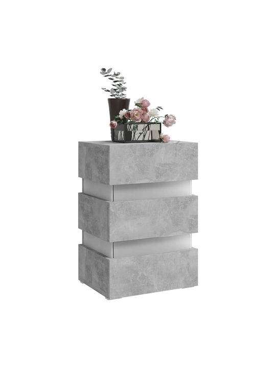 Wooden Bedside Table Gray 45x35x67cm