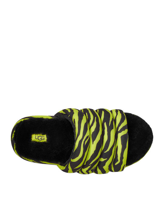 Puft Slide Tiger Print Leather Women's Flat Sandals Flatforms tiger