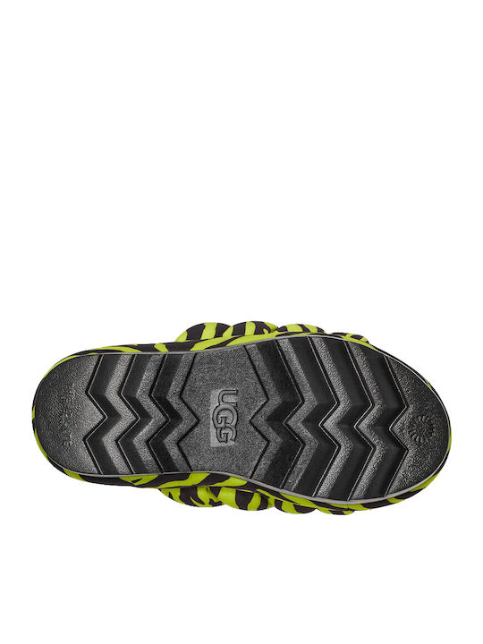 Puft Slide Tiger Print Leather Women's Flat Sandals Flatforms tiger