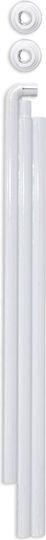 Dimitracas Corner Shower Curtain Rod Wall Mounted Aluminium White 80x170cm