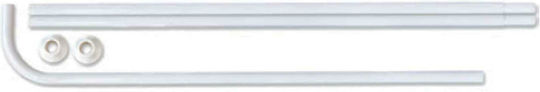 Dimitracas Corner Shower Curtain Rod Wall Mounted Aluminium White 80x170cm
