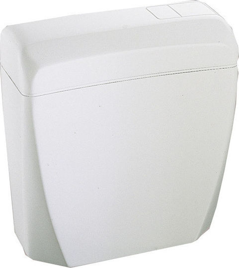 Valsir Solea Wall Mounted Plastic Low Pressure Rectangular Toilet Flush Tank White