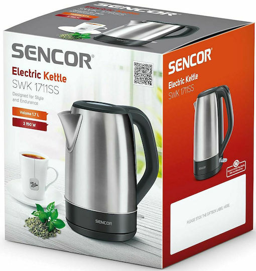 Sencor Βραστήρας 1.7lt 2150W Ασημί