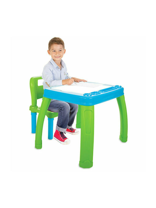 Kids Table and Chairs Set made of Plastic Blue/Green 460721