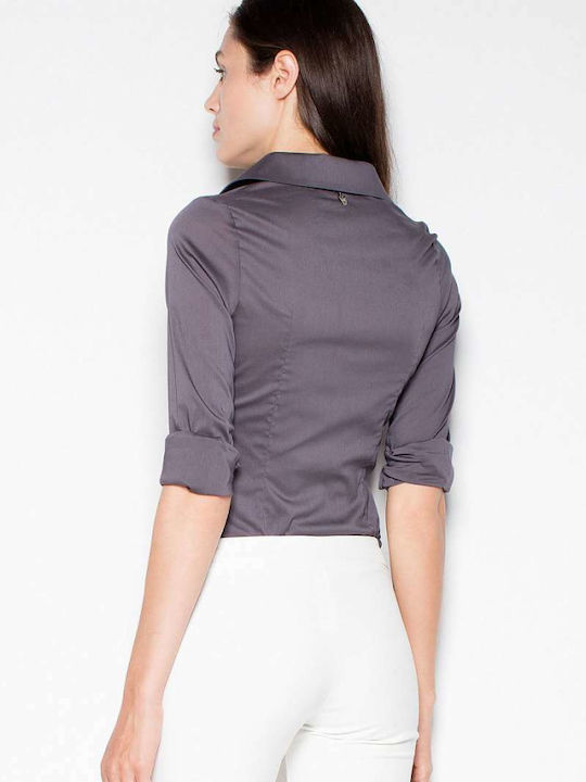 Venaton Women's Monochrome Long Sleeve Shirt Gray