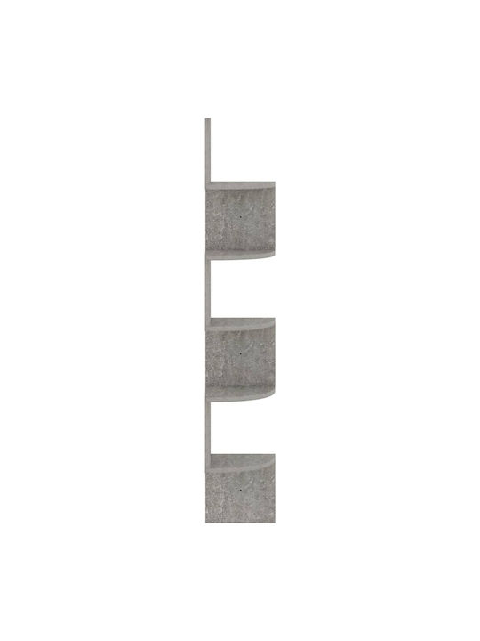 Eckregal Wand Grey Concrete 19x19x123cm
