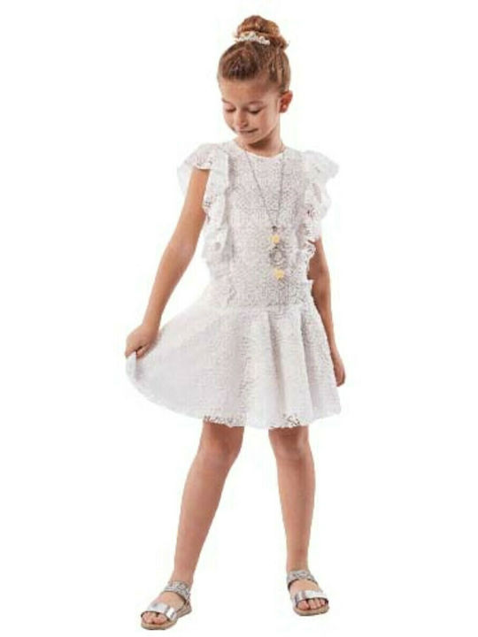 Children's Dress Sleeveless Lace Ecru