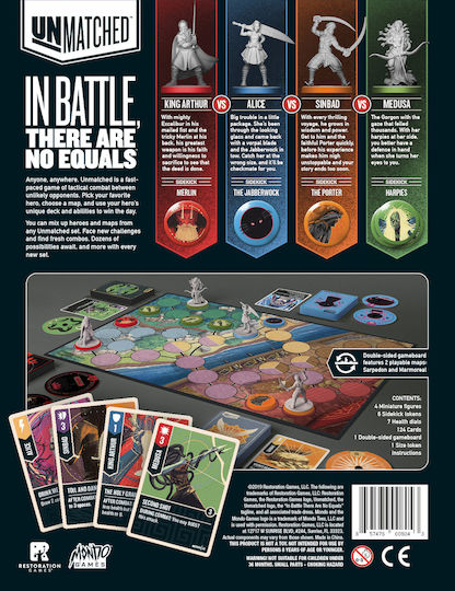 Board Game Unmatched: Battle of Legends, Volume One for 2-4 Players 9+ Years Old (EN) Iello