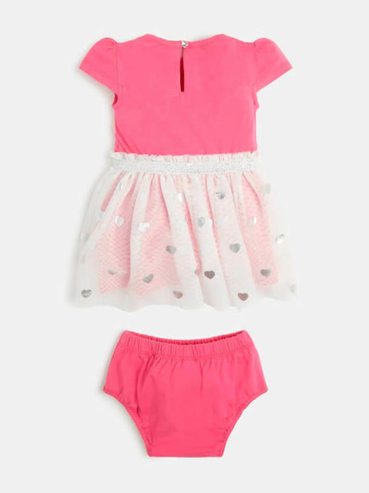 Rochie Fete Mâneca Scurtă Set Cu Chilot Fuchsia