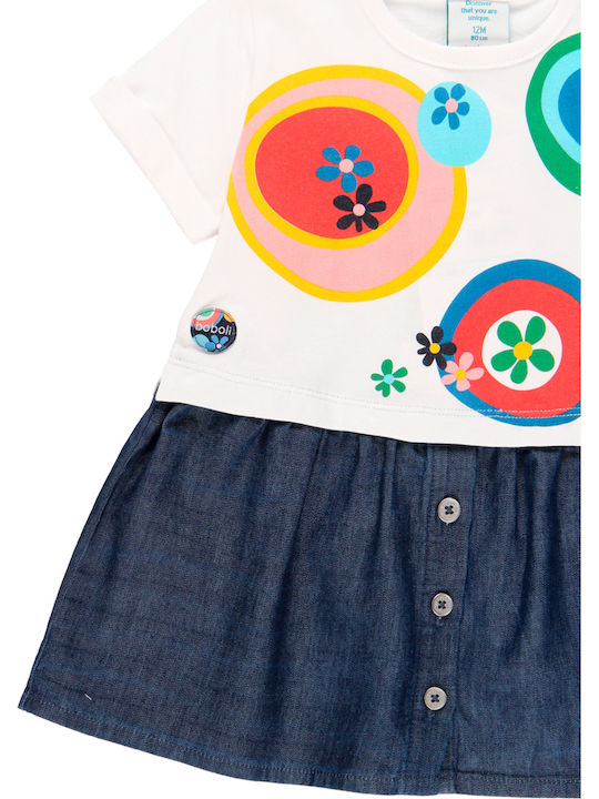 Rochie pentru Copii Mâneca scurta Denim Alb