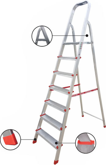 Profal Eco Ladder Aluminum with 3+1 Steps 135cm