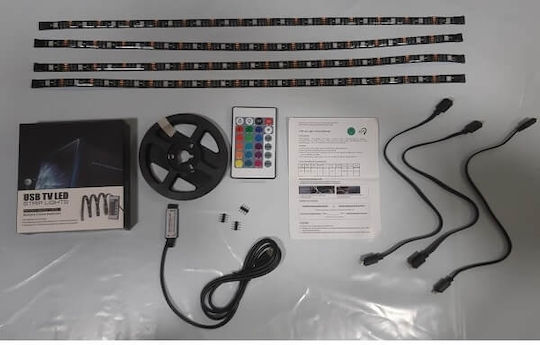 LED Strip USB TV Strip Light TV USB 5V RGB Light 4x50cm Type SMD5050 with Power Supply & Remote Control