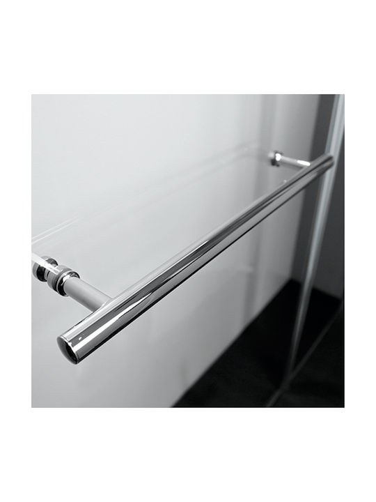 Axis XG Shower Screen Bathtub with Hinged Door 120x140cm Clear Glass Chrome