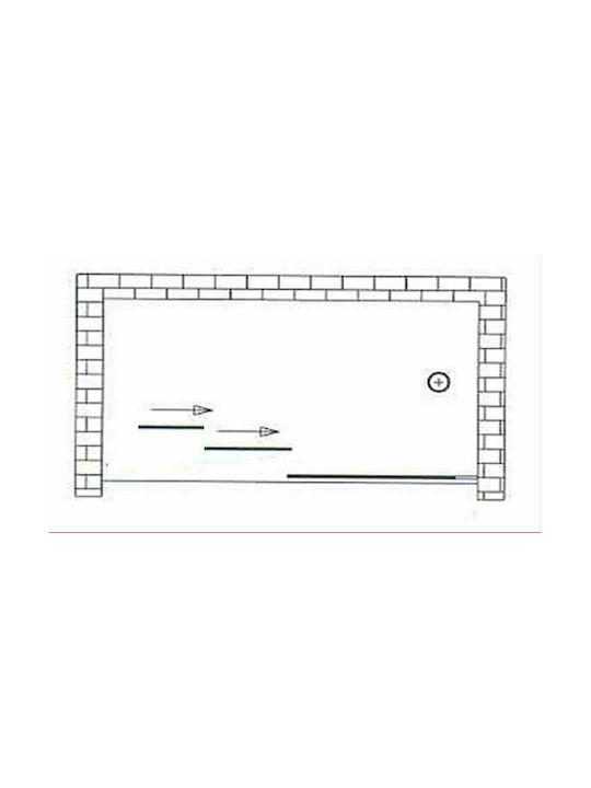 Gloria Trias-3 Shower Screen for Shower with Sliding Door 105-109x185cm Chrome