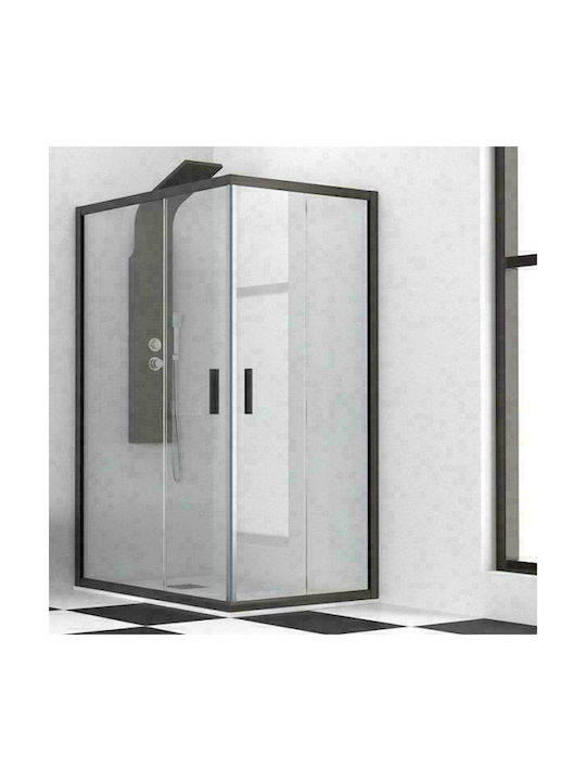 Karag Efe 100 NR-10 Kabine für Dusche mit Schieben Tür 70x130x190cm Klarglas Nero