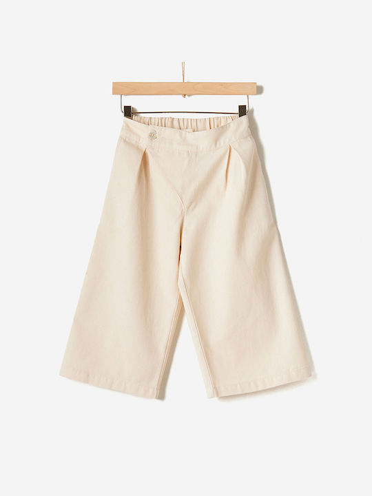 Yell Oh! Kids Fabric Wide Leg Trousers Beige