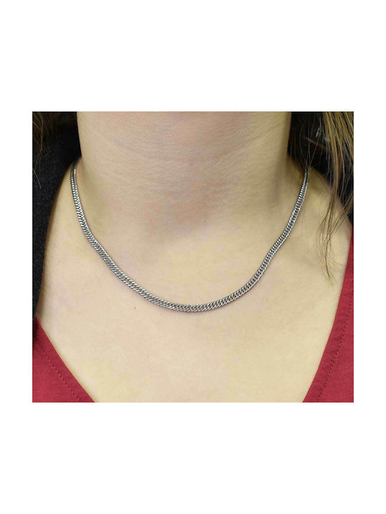 Modestia Kette Silber 6MM Kette Halskette aus Edelstahl 316L 45 cm