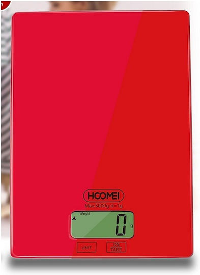 Hoomei HM-1210R Ψηφιακή Ζυγαριά Κουζίνας έως 5kg Κόκκινη