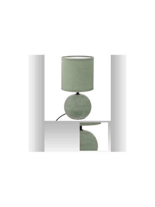 Atmosphera Timéo Metal Table Lamp for E14 Socket with Green Shade and Base