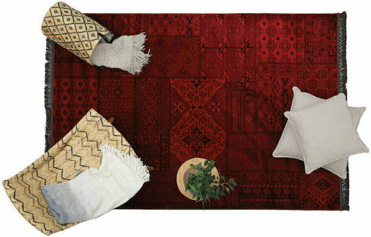 Royal Carpet Bedroom Rug Set Afgan Dark Red 3 Pieces