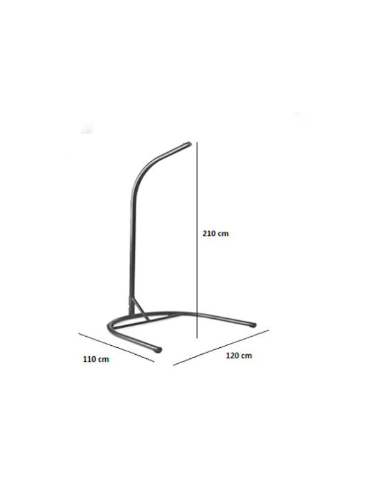 Rattan Swing Nest with Stand Grey / Beige L100xW80xH130cm