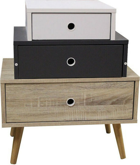 Sertar de depozitare Earth cu 3 sertare Alb / Gri L52xW36xH62buc