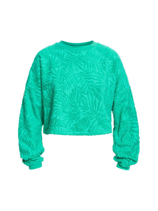 Lazy Dayz Women's Cropped Sweatshirt Turquoise