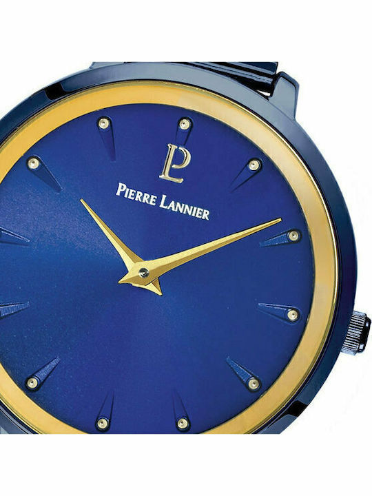 Pierre Lannier Asteroide Γυναικείο Ρολόι 33mm Μπαταρίας με Μπλε Μεταλλικό Μπρασελέ