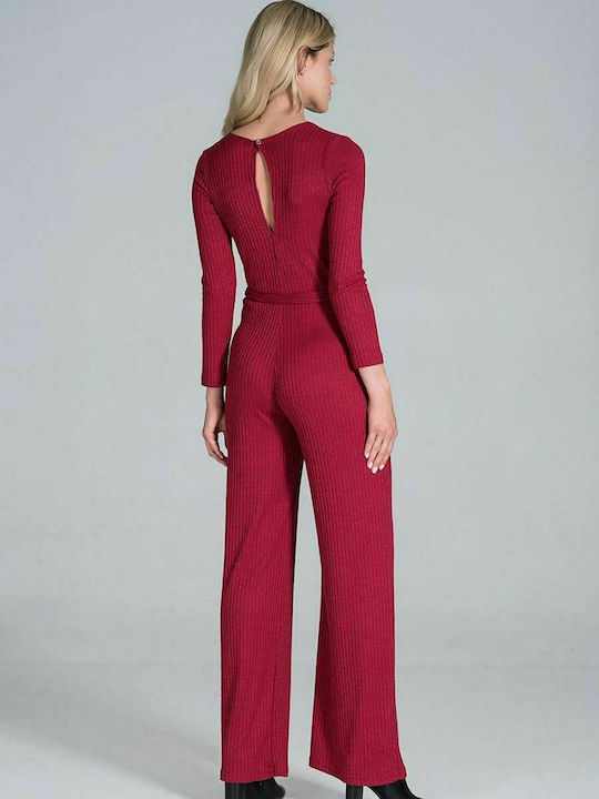 Figl Women's Long-sleeved One-piece Suit Red