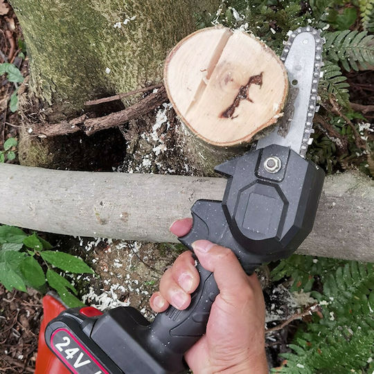 Mini Baumschneider Akku-Kettensäge 24V 0.7kg mit Schiene 15cm
