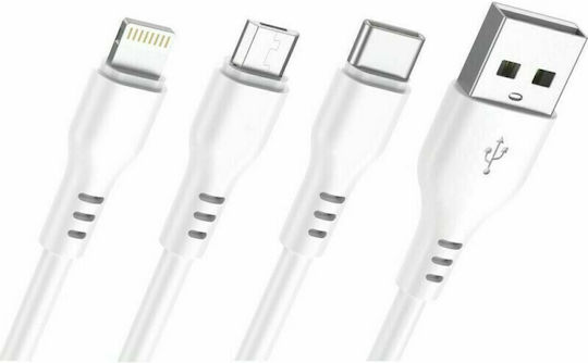 Leewello SJX-187 USB 2.0 Cable USB-C male - USB-A Λευκό 2m