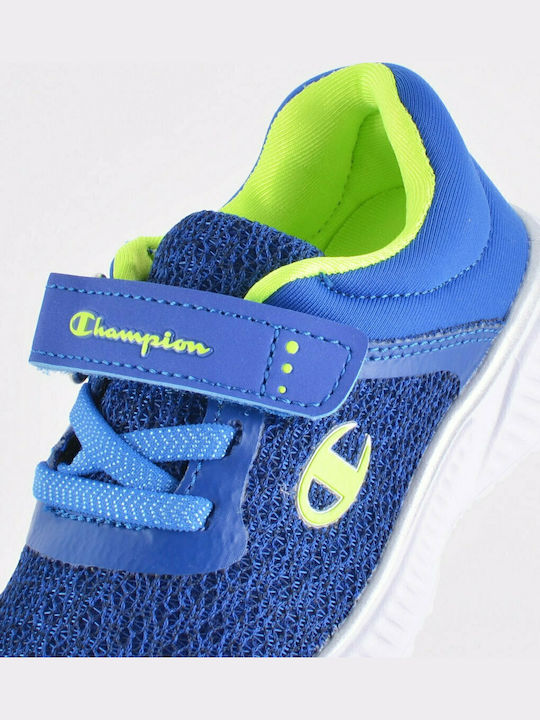 Softy Mesh TD Kids Sports Shoes Running with Hoop & Loop Closure Blue