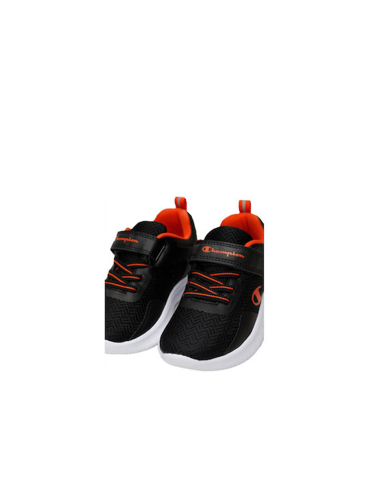 Kids Sports Shoes Running with Hoop & Loop Closure Black