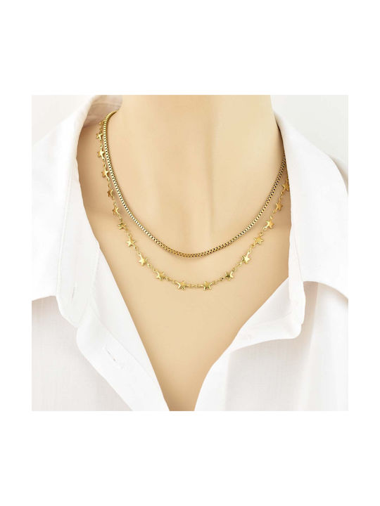 Allstar Chain Gold 6MM Kette Halskette aus Edelstahl 316L 40 cm