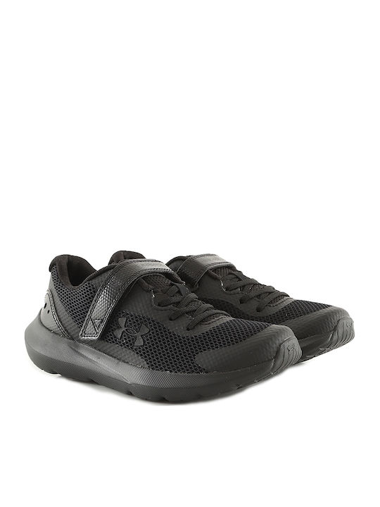 Surge 3 Kids Sports Shoes Running with Hoop & Loop Closure Black